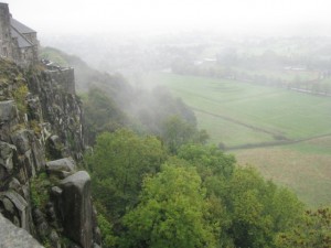 Southern cliffs overlooking King's Knot gardens, Stirling Castle